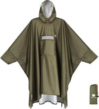 ANYOO Hooded Rain Poncho for Adults Waterproof Lightweight Rain Coat for Men by Anyoo