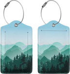 2 Pcs Cute Green Mountain Luggage Tag by Xovweinp