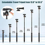 Ailight 60" Extendable Travel Tripod & Selfie Stick - Image 7