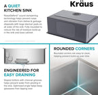 KRAUS Standart PRO 28-inch 16 Gauge Undermount Single Bowl Stainless Steel - Image 10