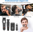 HIENA PRO Professional Cordless Hair Clipper for Men, Electric Foil Shavers and Beard Trimmers, Ear, Nose Hair Trimmer Set, Rechargeable Barber Kit and Hair Cutting Set, Facial Grooming Kit