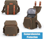 CADeN Compact Camera Bag Case Canvas Leather Trim Compatible - Image 3