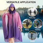 Rain Poncho Jacket Coat Hooded Zipper Style - Image 6