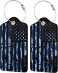 Set of 2 Luggage Tag for Suitcases Tie dye PU Leather Luggage Tag by OMXNAQZ