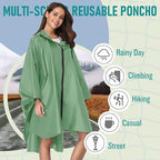 SaphiRose Unisex Rain Poncho Raincoat Hooded - Image 4
