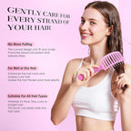 Bsisme Hair Brush with Hair Clips, Vented Brush for Faster Blow Drying, Detangler & Frizz-Free on Women Girls Kids Curly Wet Thick Fine Hair, Ideal Valentine's Day, Mothers Day, Birthday Gift for Her