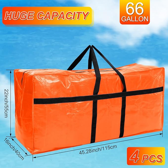 4 Pcs 66 Gallon Large Moving Bags - Image 2