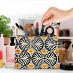 Boho Cosmetic Bag Sunset Leaf Aesthetic Zipper Makeup Pouch Small Makeup Bag (1Pcs)