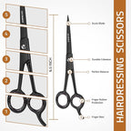 Utopia Care Hair Cutting and Hairdressing Scissors 6.5 Inch, Premium Stainless Steel shears with smooth Razor & Sharp Edge Blades, for Salons, Professional Barbers, Black