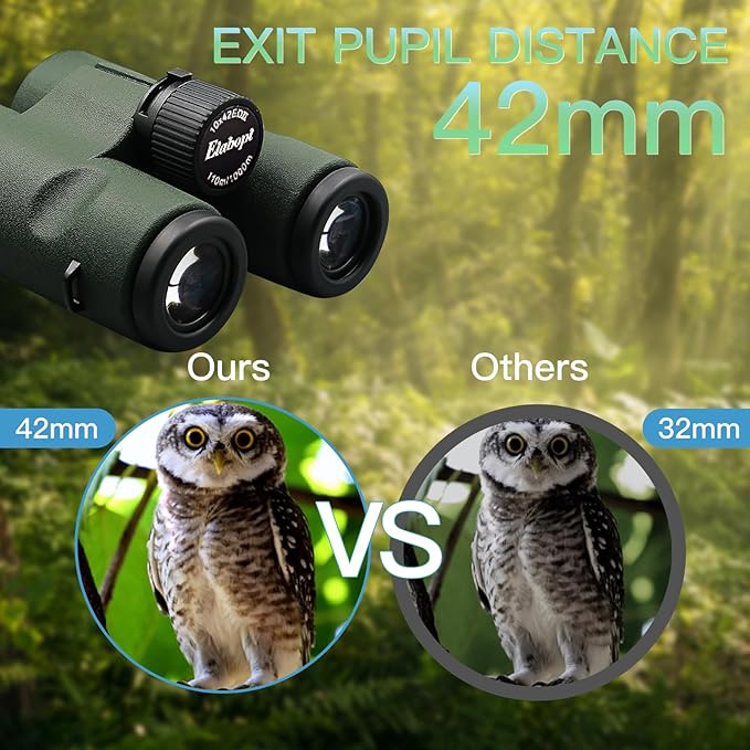10x42EDII Compact Binoculars for Adults – High-Powered BAK4 Prisms, Diamond - Image 4