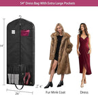 54" Garment Bags for Travel, 2 Pack Dress Bag for Hanging Clothes Storage - Image 2