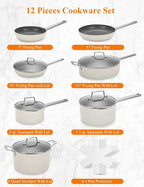 ChefRobot Nonstick Ceramic Cookware Set Healthy Pots And Pans Set Induction - Image 2