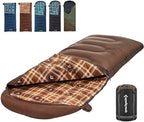 KingCamp Sleeping Bag for Adults, Cold Weather & Warm XL Big and Tall Flannel by KingCamp