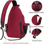 MOSISO Sling Backpack, Canvas Crossbody Hiking Daypack Bag - Image 6