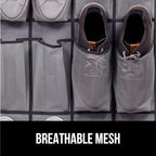 GORILLA GRIP Over the Door Shoe Organizer, 2 Pack, 24 Breathable Mesh Pockets - Image 5