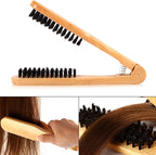Professional V Shaped Hair Straightener Clamp Brush,Styling Tools Boar Bristle Double Sided Brush Comb Clamp, Styling Comb Hairdressing Tool