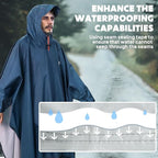 ANYOO Hooded Rain Poncho for Adults Waterproof Lightweight Rain Coat for Men - Image 5