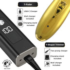 Supreme Trimmer 2-in-1 T-Fader Foil Shaver & T-Shaper Trimmer Set | ST5200 Beard Trimmer STF501 Electric Razor | Travel Hair Trimmer | Gold