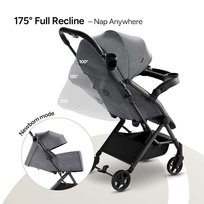 Mompush Lithe V2 Lightweight Travel Stroller, Compact Foldable Baby Stroller - Image 4