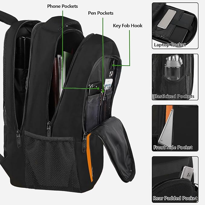 MATEIN Travel Laptop Backpack, Slim Sturdy College Laptops Backpack - Image 4