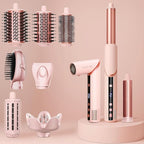 9 in 1 Hot Air Styler Wrap, High-Speed Hair Dryer Brush with Auto Wrap Curlers, Foldable Ionic Blow Dryer Brush for Fast Drying, Smoothing & Volumizing, Multi-Styling Tools (Gifts for Women)