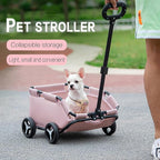 Dog Stroller 4 Wheels Folding Dog Cart Pet Stroller - Image 2