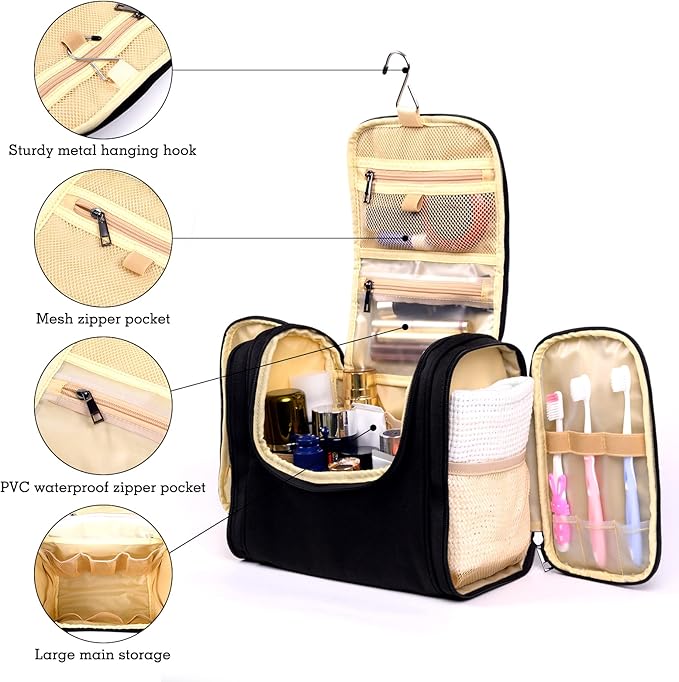 Hanging Toiletry Bag For Women And Men Large Travel Cosmetic Makeup Bags - Image 2