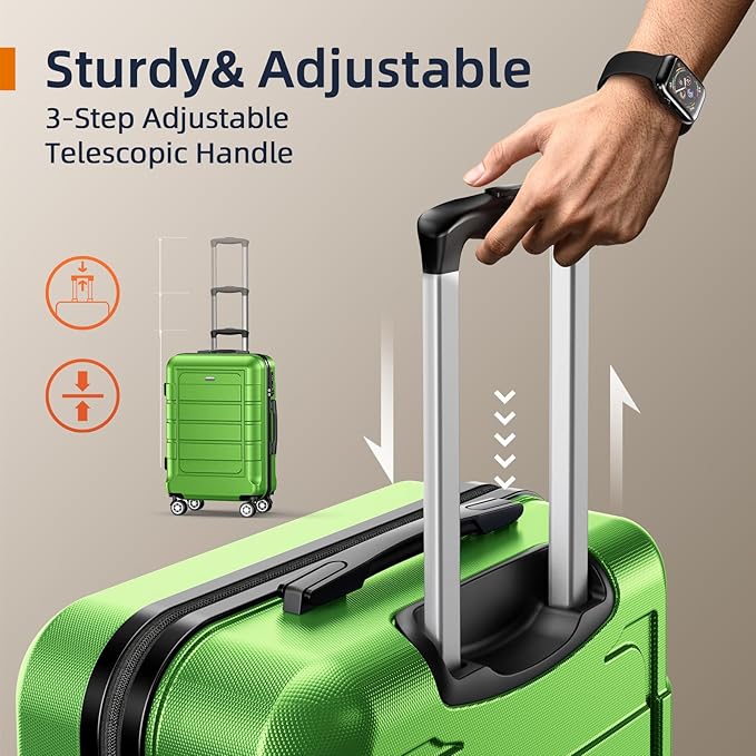 SHOWKOO Luggage Sets Expandable PC+ABS Durable Suitcase Sets Double Wheels TSA - Image 6