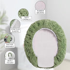 Microfiber Elongated Toilet Seat Cover 19.5"x 15" Machine Washable Solid Toilet - Image 4