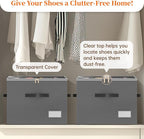 Shoe Organizer for Closet, 2 Pack Foldable Shoe Storage Containers, Fits up - Image 6
