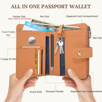 Full Grain Leather Passport Wallet, RFID Blocking Passport Holder - Image 3