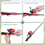 Urban Deco Kids Fishing Pole Kit 2 Pack, Portable Telescopic Kids Fishing Rod - Image 5