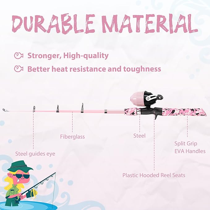 Kids Fishing Pole, Portable Telescopic Kids Fishing Poles - Image 5