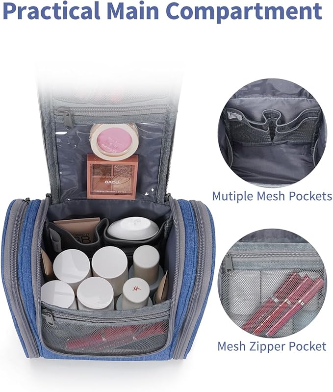 Narwey Small Hanging Travel Toiletry Bag Cosmetic Make up Organizer - Image 4
