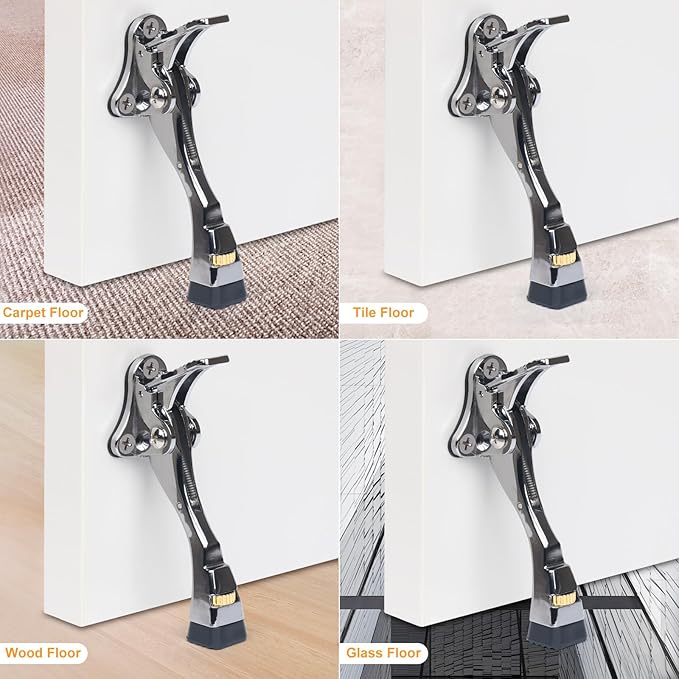 Kick Down Door Stoppers for Bottom of Door, Heavy Duty Kickdown Door Stop - Image 4