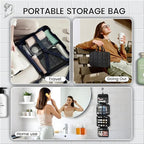 Inmorven Travel Hanging Toiletry Bag for Women, Makeup Cosmetic Bag with Jewelry Organizer, Waterproof DoppKit Set for Girls Large Capacity, Carry-on Travel Accessories Essentials - Black