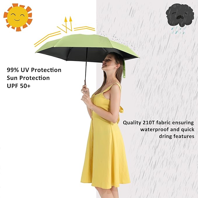 BAODINI Small UV Protection Travel Umbrella Compact - Image 2
