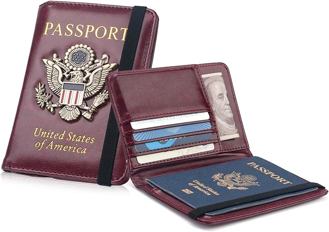 Passport Holder for Travel Women Men, Passport Wallet RFID Blocking US Passport - Image 7