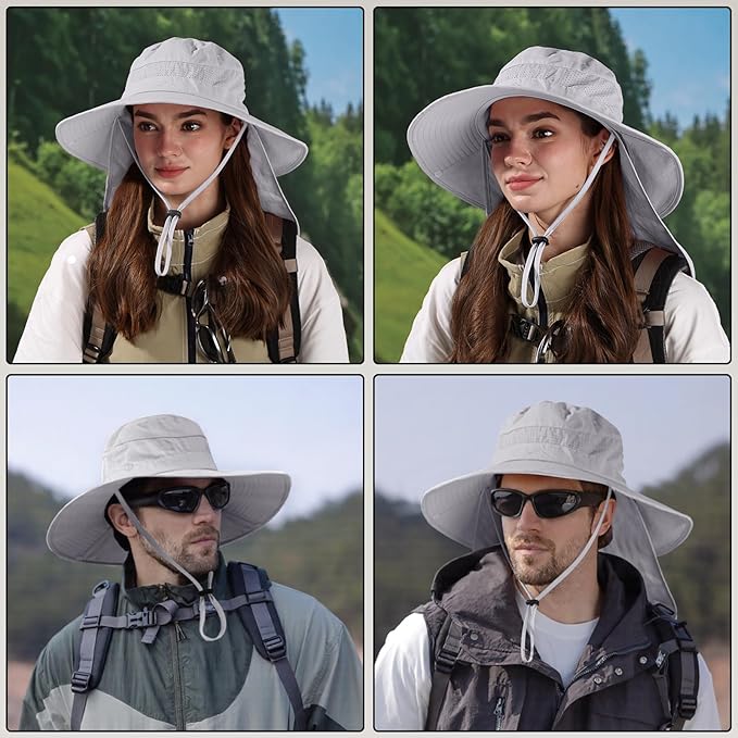 Sun Hats for Men Women, UPF50+ Protection Safari Hat, Wide Brim Fishing Hat - Image 4
