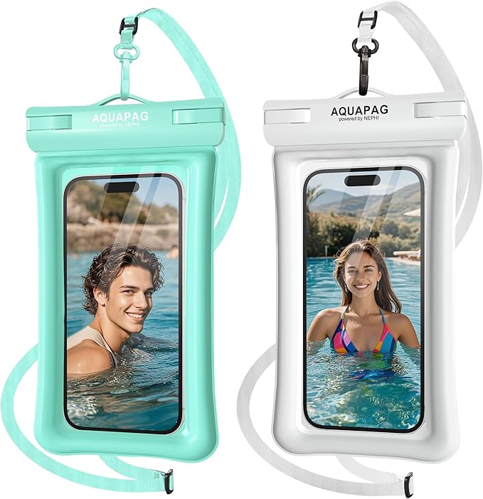 NEPHI IP68 Waterproof Phone Pouch 2 Pack-Up to 8.0"，Adjustable Neck Lanyard by IPX68WaterproofPhonePouch