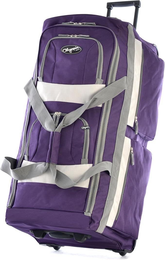 Olympia U.S.A. 29 inch Jumbo Size 8 Pockets Wheeled Rolling Duffel Bag Water by OlympiaUSA