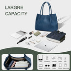 KKXIU Tote Bag for Women Vegan Leather Shoulder Purse Large Capacity Travel Bag - Image 6