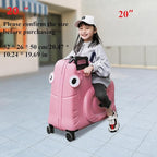 CNCEST 20" Kid's Ride-on Travel Suitcase, Rolling Luggage - Image 3
