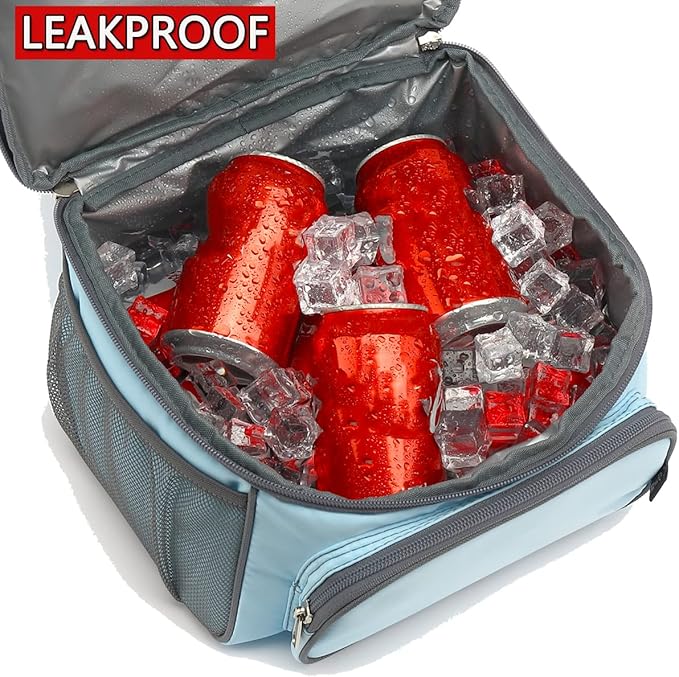 FlowFly Double Layer Cooler Insulated Lunch Bag Adult Lunch Box Large Tote Bag - Image 3