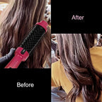 Thermal Brush, Blowout Long Lasting Look Curling Brush, 30s Fast Heated Round Brushes 1.5" Makes Hair Smoother Get Natural Curls, 5 Temp Settings, Universal Voltage for Travel, Easy to Use, Red Orange