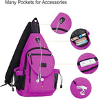MOSISO Sling Backpack, Canvas Crossbody Hiking Daypack Bag - Image 3
