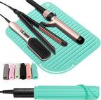 Quccefods 2 Pack Heat Resistant Mat Large Silicone Hot Hair Tools Holder for Curling Irons Flat Iron Hair Styling Tools Mat Portable Vanity Pad