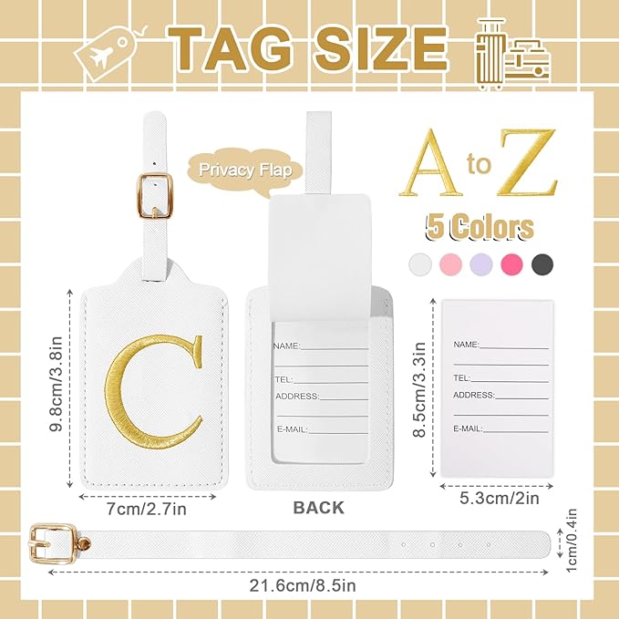 Personalized Initial Luggage Tags - Image 2