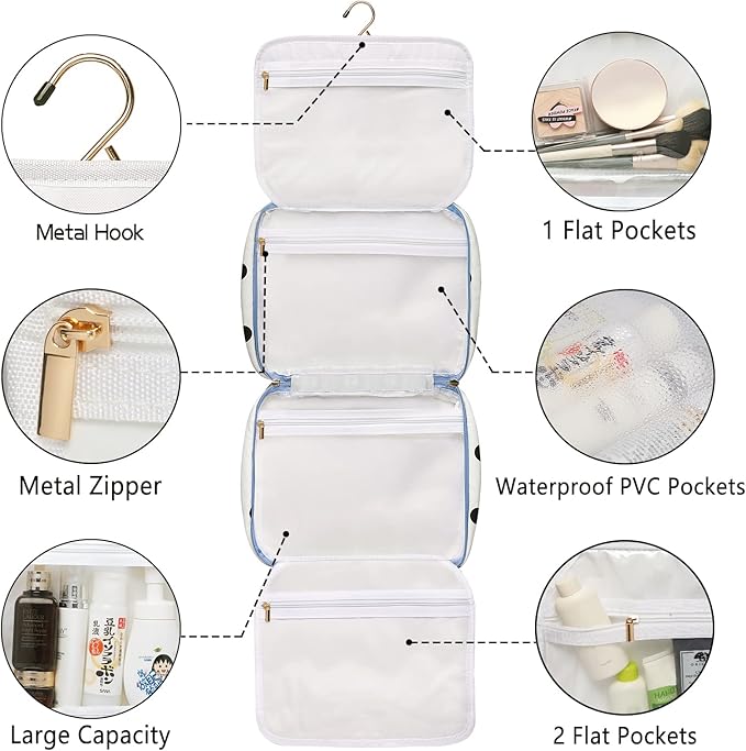 Hanging Travel Toiletry Bag, Large Capacity Cosmetic Travel Toiletry Organizer - Image 5