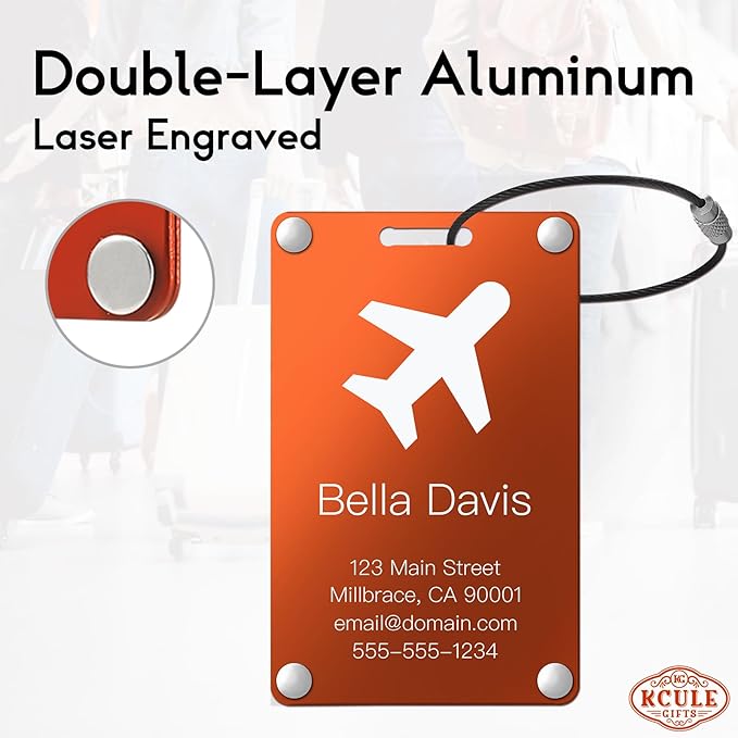 Personalized Luggage Tags: Custom Metal Luggage Tags - Image 3